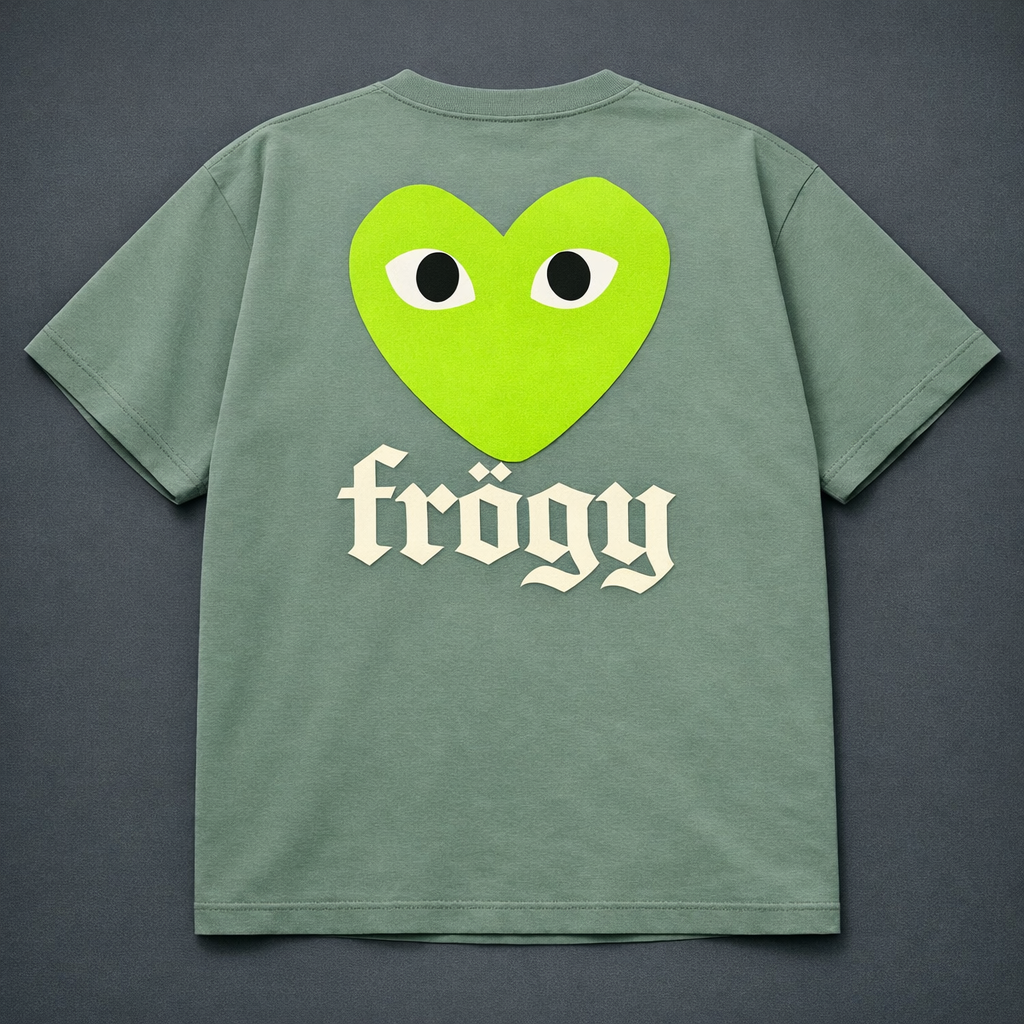 Toad Heart Tee back — sage