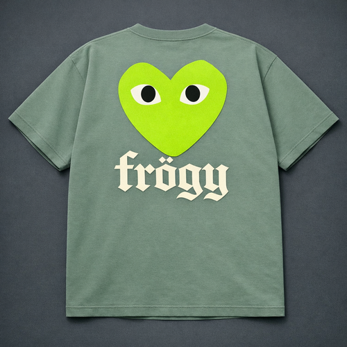 Toad Heart Tee back — sage