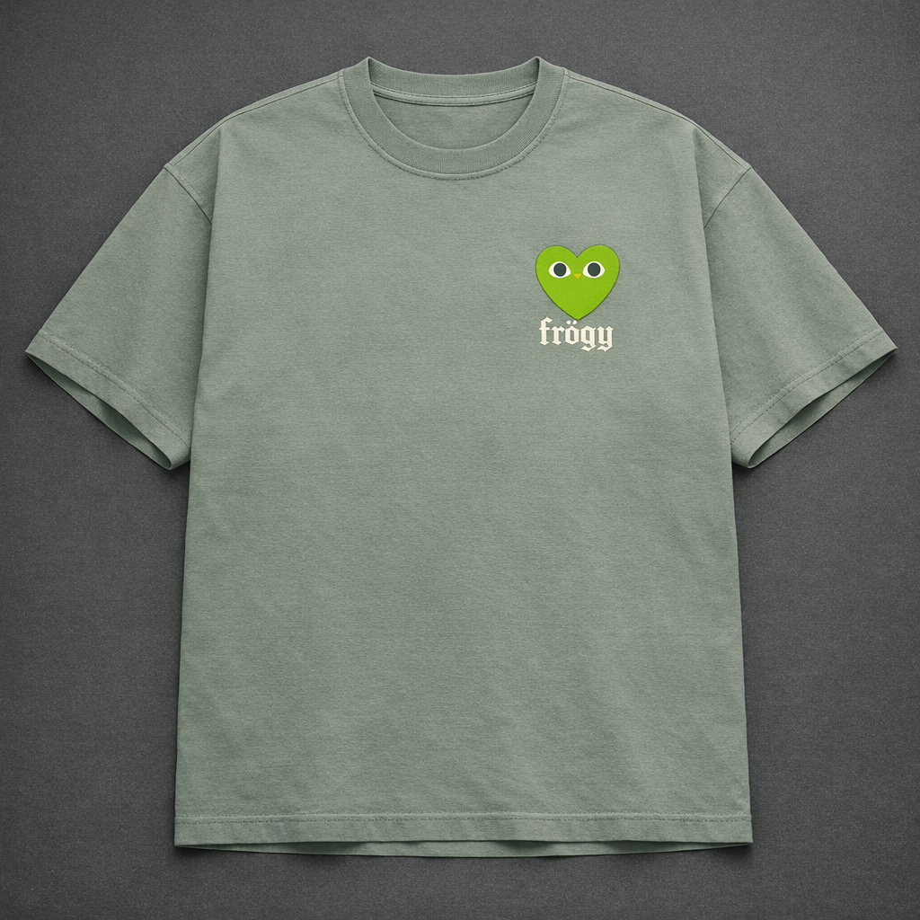 Toad Heart Tee front — sage