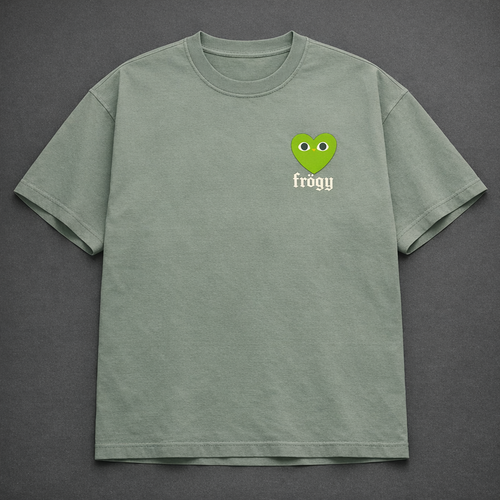 Toad Heart Tee front — sage