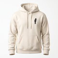 Frögy Boss-Man Hoodie front - bone cream black f-mark chest