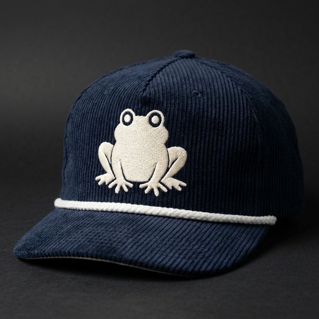 Corduroy rope cap — Navy / Bone colorway