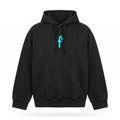 Frögy Toad Dreams Hoodie front - cyan f-mark chest