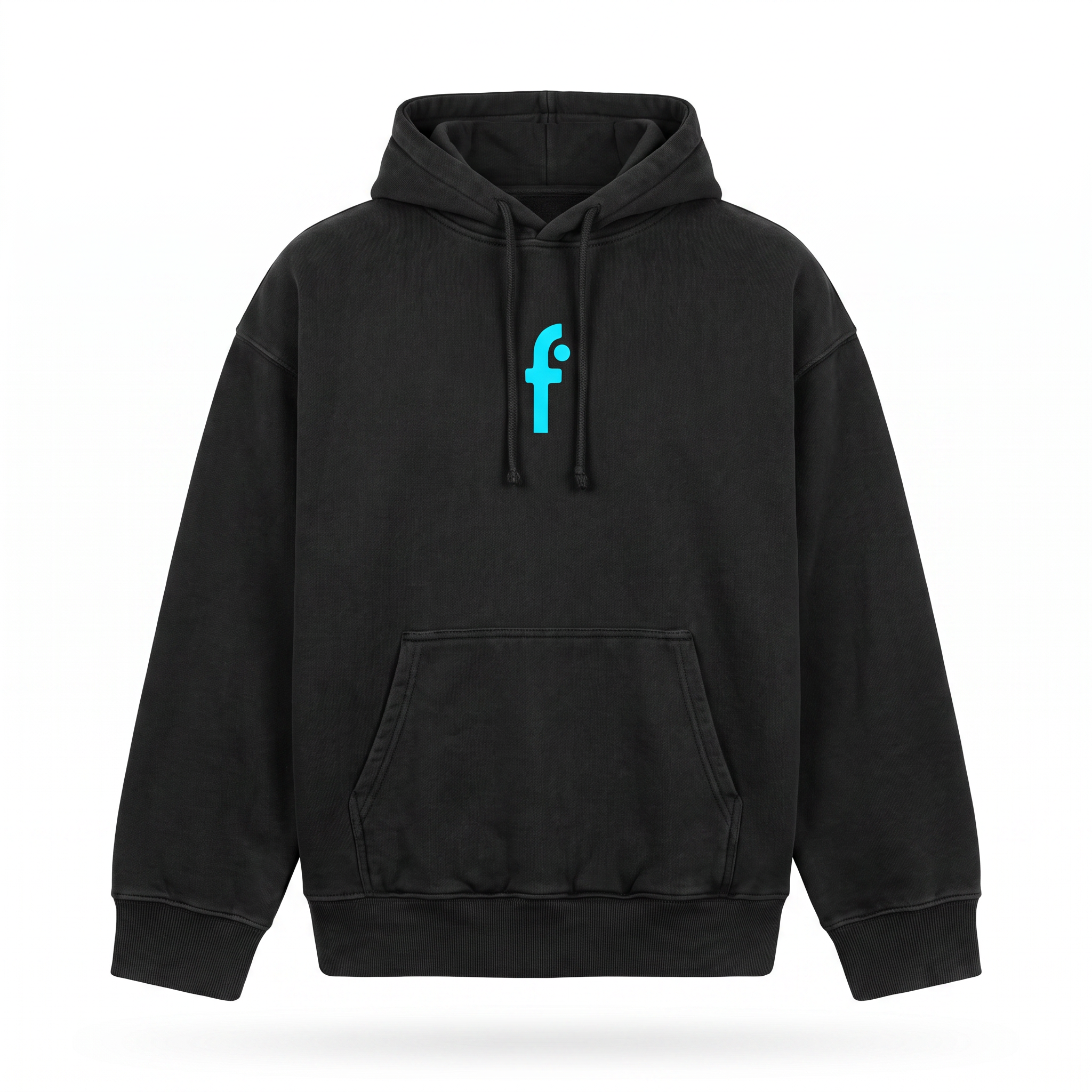 Frögy Toad Dreams Hoodie front - cyan f-mark chest